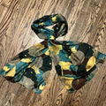 NEW Exclusively For Signals 100% Real Silk Scarf WaterLily & Lilypad Gold Green