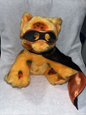 RARE LIMITED EDITION Build A Bear PUMPKIN KITTY BAB Vault Cape Halloween Mask