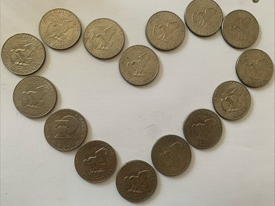 LOT Of 15 ~ Ike Silver dollars 1972 1974 1978 1776-1976 Bell Eagle Coins Collect