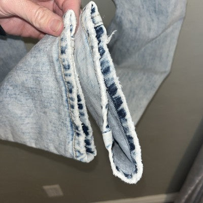 Empyre Womens Jeans Size 32 Blue Distressed Stretchy Acid Wash Tapered Ankle