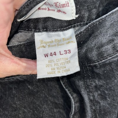 Beyond The Limit Jeans 44 X 33 Black Baggy Wide Leg Y2K 90s Grunge Teen Style