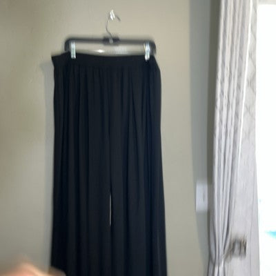 SHEIN Curve 3XL Black Super wide Leg Pants Silky Plus Size Baggy 24â Legs