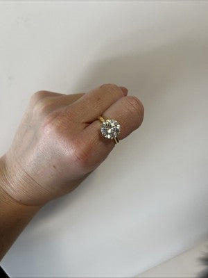 NEW RING 5 Carat Moissanite Size 8 Graded/ Certification A925 Sterling Gold