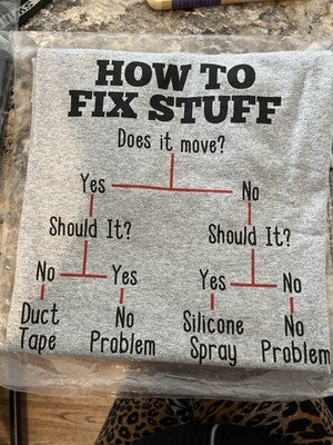 NEW T-Shirt Gildan Medium M Grey Ash Duct Tape Fixing Joke humor Menâs No Prob