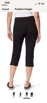 NWT Gloria Vanderbilt Amanda Denim Capri Women's Plus Size 22W Black Jeans