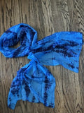 NEW Exclusively For Signals 100% Real Silk Scarf Jeweltone Sapphire Fancy Blue