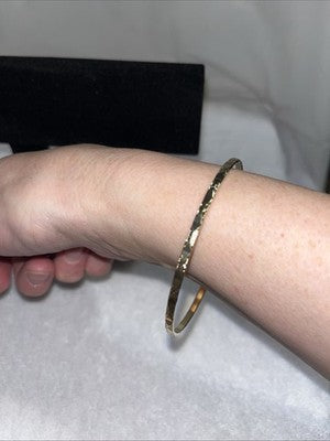 NEW Gold Bangle Bracelet Texture Quality Fashion Jewelry Valentines Anniversary