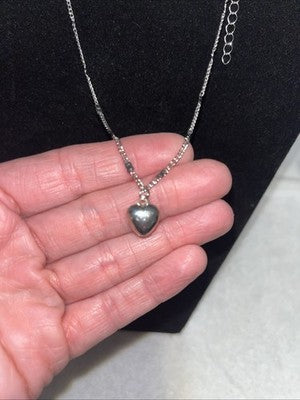 NEW 19â Women's Silver Heart Pendant Necklace Fashion Jewelry Quality Valentines