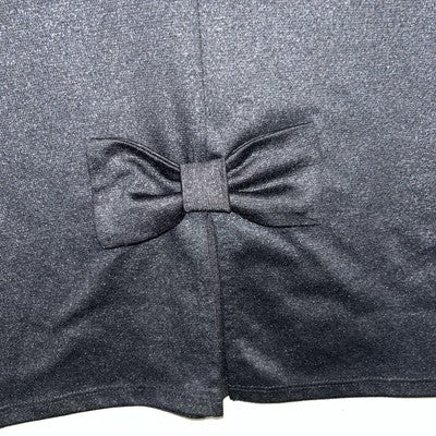 RUE 21 Junior's Pencil Skirt Shiny Black Large Back Bow Tight Long Glitter L