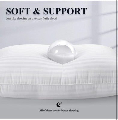 FAPO Pillow Inserts Set Of 2 White Luxury Fiber Filled Hypoallergenic Bed Queen