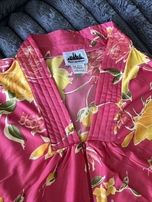 Women's Long Length Kaftan Hawaiian Muu Muu Night Gown Pink Pocket Large Moomoo