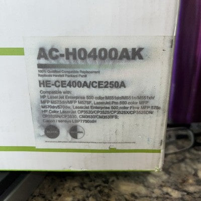 Premium Toner Cartridge AC-H0400AK HE-CE400A CE250A BLACK Replacement Hp