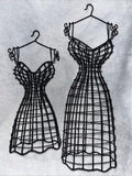 Set 2 Black Metal Dress Form Wall Hanging Jewelry Holder Decor Collectible VTG