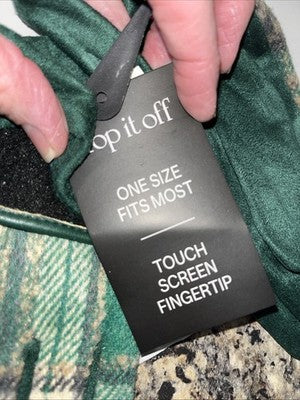Top It Off Womenâs Winter Gloves â Oprahâs Favorite Things Green Plaid Text Tech