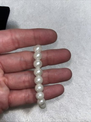 NEW Faux Pearl Bracelet Stretchy Design Fashion Jewelry Cute White Shine Bangle