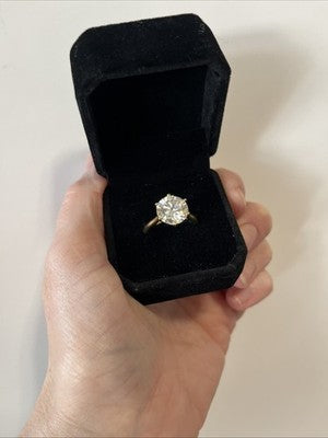 NEW RING 5 Carat Moissanite Size 8 Graded/ Certification A925 Sterling Gold