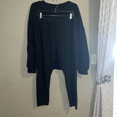 SHEIN Curve 3XL Gray Sweater & Pants Set Charcoal Stretchy 2-pcs Set
