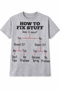 NEW T-Shirt Gildan Medium M Grey Ash Duct Tape Fixing Joke humor Menâs No Prob