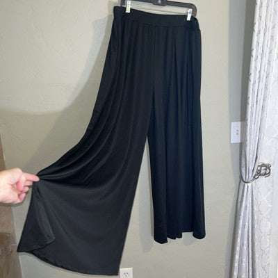 SHEIN Curve 3XL Black Super wide Leg Pants Silky Plus Size Baggy 24â Legs