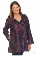 NWT Oopera Reversible Jacket LARGE Style J2302RW-3 Purple/Black Leopard Cheetah