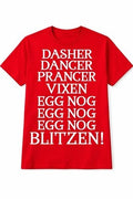 NEW T-Shirt Gildan XXL 2XL Red Christmas Humor Funny Egg Nog Reindeers Jokes
