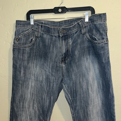 Vintage BLK Jeans 38x32 Blue Denim Distressed Faded Y2K Grunge 90s Style Teen