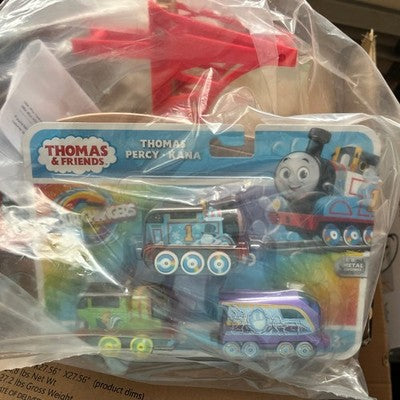 Thomas Train Color Changing Percy Kana + 34 Pcs Costway Tracks Station Bridge