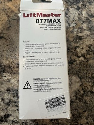 LiftMaster 877MAX Wireless Keyless Entry Garage Door Opener Keypad Chamberlain