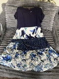 NWT AVANI DEL AMOUR 3X Plus Size Maxi Dress Long Flowy Blue Floral HBT812 3X
