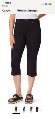 NWT Gloria Vanderbilt Amanda Denim Capri Women's Plus Size 22W Black Jeans