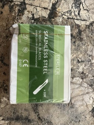 10R Dermaplane Blade Sterile Surgical Blades Stainless Steel Scalpels Box Of 100