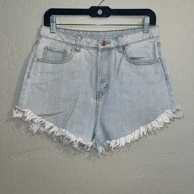 Wild Fable SMALL S Cut Off Shorts Light Wash Denim Frayed Bottom Fray Button Up