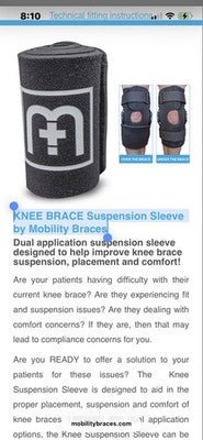 NEW Mobility Orthopedic Knee Brace Support Unite Medical Suspension Sleeve