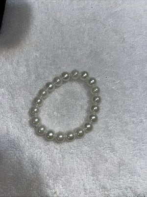 NEW Faux Pearl Bracelet Stretchy Design Fashion Jewelry Cute White Shine Bangle