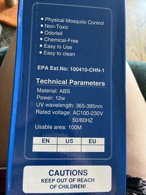 NEW Bug Zapper 12W 50/60HZ 100M Area Coverage Chemical Free Plug In
