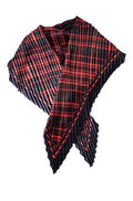 Victorian Trading Scottish Lassie Pleated Red Tartan Scarf Shawl Red Plaid Wrap