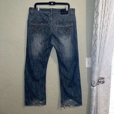 Vintage BLK Jeans 38x32 Blue Denim Distressed Faded Y2K Grunge 90s Style Teen