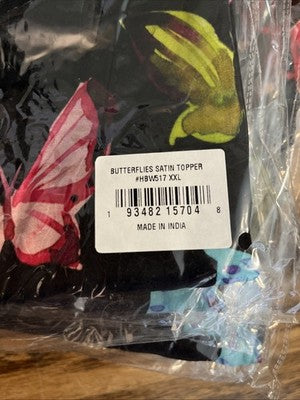 NEW Satin ROBE Kimono Exclusively for Signals XXL Black Butterfly HBW517 2X