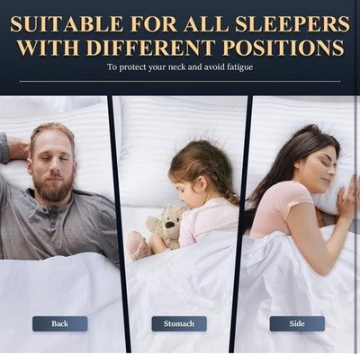 FAPO Pillow Inserts Set Of 2 White Luxury Fiber Filled Hypoallergenic Bed Queen