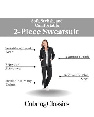 Gunit Womens 2X Sweat Suit 2 Piece Set Jogger Track Suits for Women Set Grey