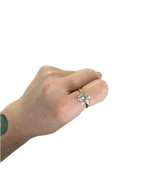 NEW RING 5 Carat Moissanite Size 8 Graded/ Certification A925 Sterling Gold