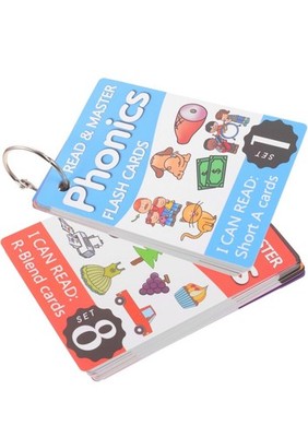 Totority Phonics Set 1 & 8 Spelling Cards Matching Letter Flash Cards w/Rings