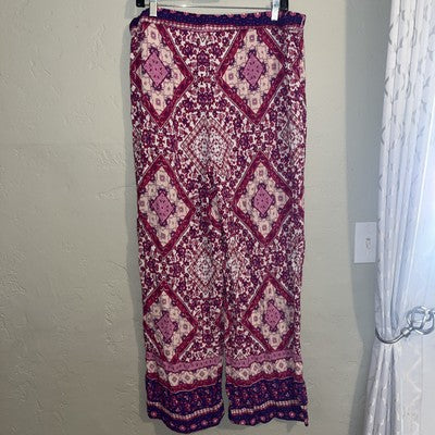 SHEIN Curve Plus Size Pants 3x Wide Legs Flowy Pink Magnet Purple Lightweight