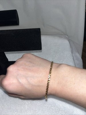 NEW Gold Bangle Bracelet Twisted Quality Fashion Jewelry Valentines Anniversary