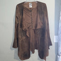 NEW Womenâs L Be Vocal Light Jacket Coverup Lace Up Brown Western renaissanceï¿¼
