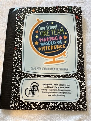 NEW 2025-2026 Academic Monthly Planner Head Start Book Calendar Springfield