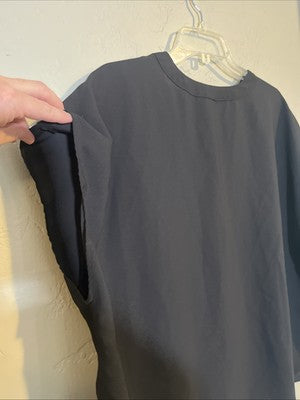 Banana Republic Ladies Short Sleeve V Neck Blouse 2XL Black Lightweight Pullover