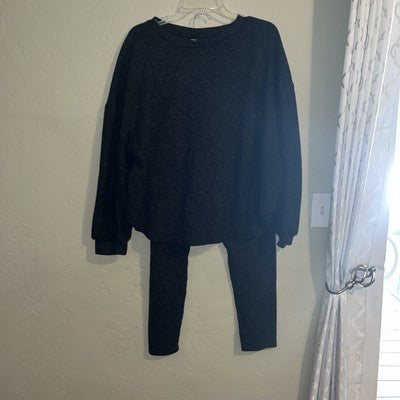 SHEIN Curve 3XL Gray Sweater & Pants Set Charcoal Stretchy 2-pcs Set