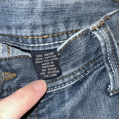 Vintage BLK Jeans 38x32 Blue Denim Distressed Faded Y2K Grunge 90s Style Teen