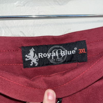 Royal Blue Men's Sweat Pant Solid Stretch Drawstring cuff leg 3XL Maroon Zippers